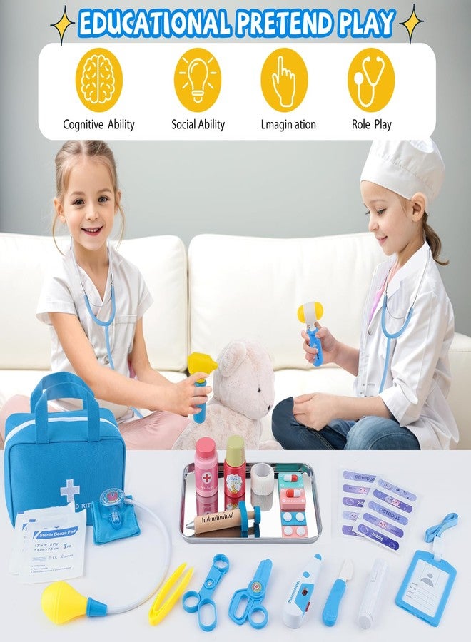 XZZO Doctor Kit for Kids, 36 Pcs Doctor Play Set kit for Toddlers 3-5 with Medical Storage Bag & Real Stethoscope, Medical Kits Doctor Toys, Fun Doctor Role Playing Game Gift for Kids Toddlers - Image 2